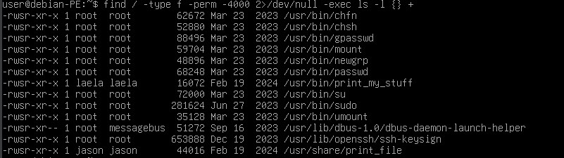 find with exec and ls